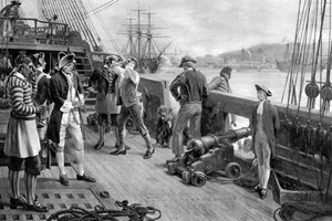 Nelsons erster Einsatz in der Marine, Chatham, 1771 von Unbekannt