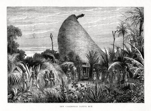 Einheimische Hütte in Neukaledonien, Südwestpazifik, 1877 von Unbekannt