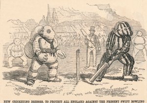 Neue Cricket-Kleider, um ganz England vor dem derzeitigen schnellen Bowling zu schützen, 1854 von Unbekannt