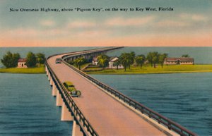 Neue Übersee-Autobahn, über Pigeon Key, nach Key West, Florida, ca. 1940er Jahre