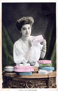 Neujahrsgeschenk, französische Postkarte, ca. 1900 von Unbekannt