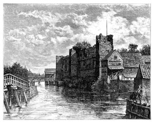 Newark Castle und der Fluss Trent, Newark-on-Trent, Nottinghamshire, 1900