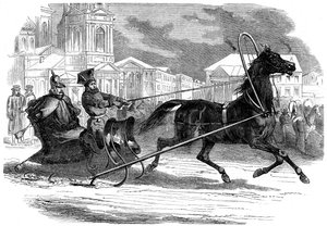 Nikolaus I. 1796-1855, Kaiser von Russland, in seiner Droschke, St. Petersburg, 1853 von Unbekannt