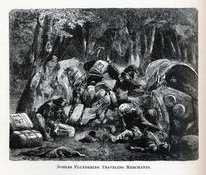 Adlige plündern reisende Händler, 1882