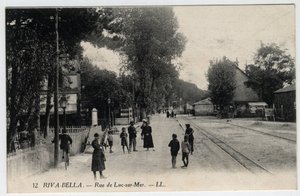 Normandie, Calvados (14), Ouistreham: Ansicht der Straße von Luc sur Mer in Riva Bella - Postkarte Ende 19.-Anfang 20. Jahrhundert