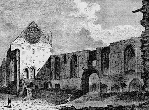 Nordwestansicht der Ruinen des Winchester Palace, Southwark, London