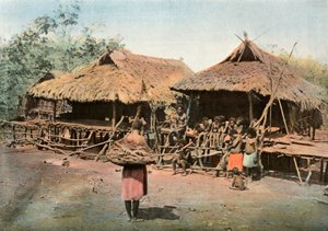 Neuguinea. Karapuna. Eingeborenendorf