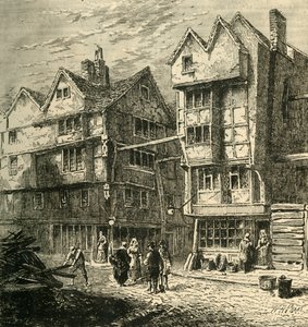 Alte Häuser, die früher in der Butchers Row standen, um 1800, 1881 von Unbekannt