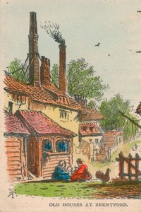 Alte Häuser in Brentford, 19. Jahrhundert von Unbekannt