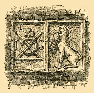 Altes Schild des Hundes und der Ente, um 1878 von Unbekannt