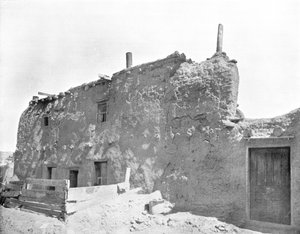 Das älteste Haus in den Vereinigten Staaten, Santa Fe, New Mexico, um 1900