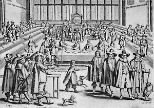 Oliver Cromwell löst das Lange Parlament auf, 1653, 1903 von Unbekannt
