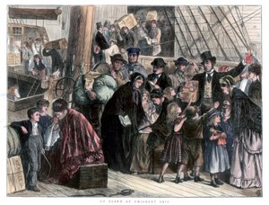 An Bord des Auswandererschiffs