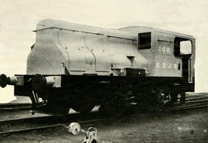 Eine der beiden Sentinel-Rangierlokomotiven, die die Grubenanschlüsse in Radstock rangieren, ca. 1930