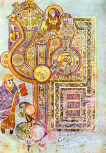 Eröffnungsworte des Matthäusevangeliums Liber Generationes, aus dem Buch von Kells, ca. 800