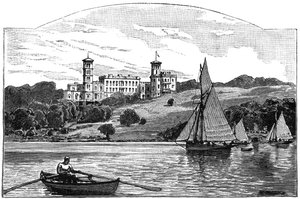 Osborne House vom Solent aus, East Cowes, Isle of Wight, 1900