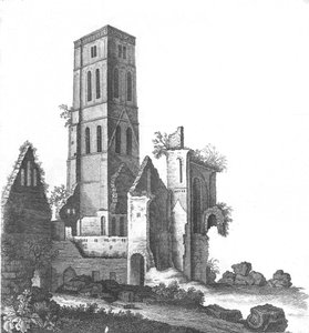 Osney Abbey bei Oxford, spätes 18. - frühes 19. Jahrhundert von Unbekannt