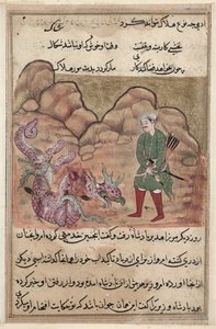 Seite aus den Geschichten eines Papageis Tuti-nama: Zweiundfünfzigste Nacht: Der Sohn des frommen Mannes..., um 1560