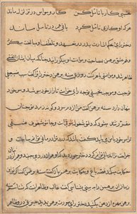 Seite aus Geschichten eines Papageis Tuti-nama: Textseite, ca. 1560 von Unbekannt