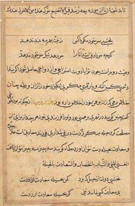 Seite aus Geschichten eines Papageis Tuti-nama: Textseite, ca. 1560 von Unbekannt