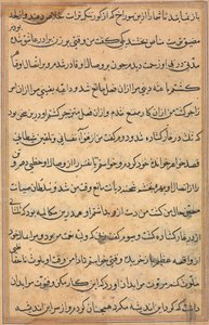 Seite aus Geschichten eines Papageis Tuti-nama: Textseite, ca. 1560 von Unbekannt