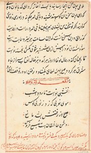 Seite aus den Geschichten eines Papageis Tuti-nama: Textseite, ca. 1560