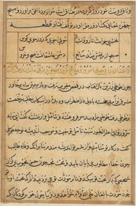 Seite aus Tales of a Parrot Tuti-nama: Textseite, ca. 1560