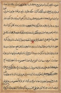 Seite aus Geschichten eines Papageis Tuti-nama: Textseite, ca. 1560 von Unbekannt