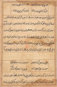 Seite aus Geschichten eines Papageis Tuti-nama: Textseite, ca. 1560