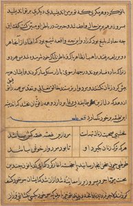 Seite aus Geschichten eines Papageis Tuti-nama: Textseite, ca. 1560 von Unbekannt