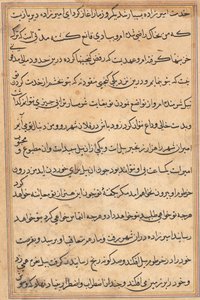 Seite aus Geschichten eines Papageis Tuti-nama: Textseite, ca. 1560 von Unbekannt