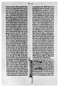 Seite aus einer Gutenberg-Bibel, ca. 1455 1956