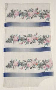 Bemalter Organdy-Streifen, Mitte 1800er