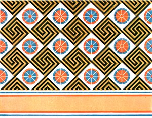 Bemalte Decke im Grab von Enene in Theben, Ägypten, 1928