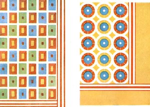 Gemalte Deckenmuster im Grab von Nebamon in Theben, Ägypten, 1928