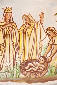 Gemälde in der Kirche Unserer Lieben Frau von Togo: Moses gerettet, Togoville, Togo von Unbekannt