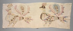 Paneel, Fragment eines Betttuchs, 1700er