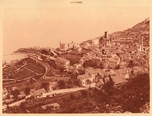 Panorama und Blick auf La Turbie, Monaco, 1930 von Unbekannt