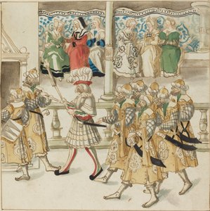 Parade von Rittern in orientalischen Kostümen, ca. 1515