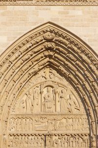 Paris Notre-Dame-Kathedrale Westflügel: Sankt Annas Tor, Paris, Frankreich