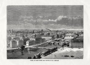 Paris, gesehen von der Kirche St. Gervais, Frankreich, 1879