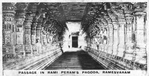 Passage in Rami Perams Pagode, Ramesvaram, Tamil Nadu, Indien, um 1925 von Unbekannt