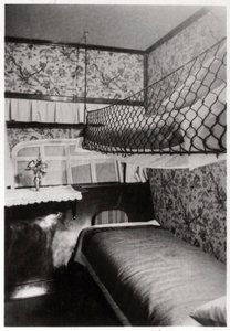 Passagierkabine bei Nacht, LZ 127 Graf Zeppelin, 1933 von Unbekannt