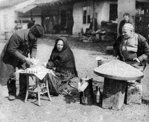 Erdnuss- und Duftverkäufer, Sofia, Bulgarien, ca. 1923