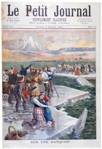 Menschen auf Eisschollen gestrandet, Finnland, 1894 von Unbekannt