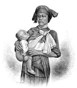 Pepo-Hoan Frau und Kind, um 1890
