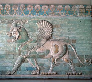 Persischer emaillierter Ziegelgriffon, 6. Jahrhundert v. Chr.