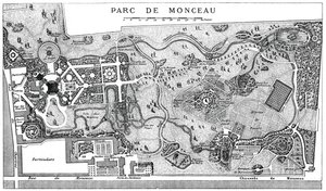 Plan des Monceau-Parks, Paris von Unbekannt