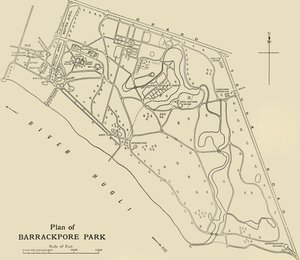 Plan von Barrackpore Park, 1925 von Unbekannt