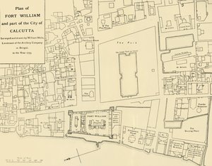 Plan von Fort William und einem Teil der Stadt Kalkutta, 1925